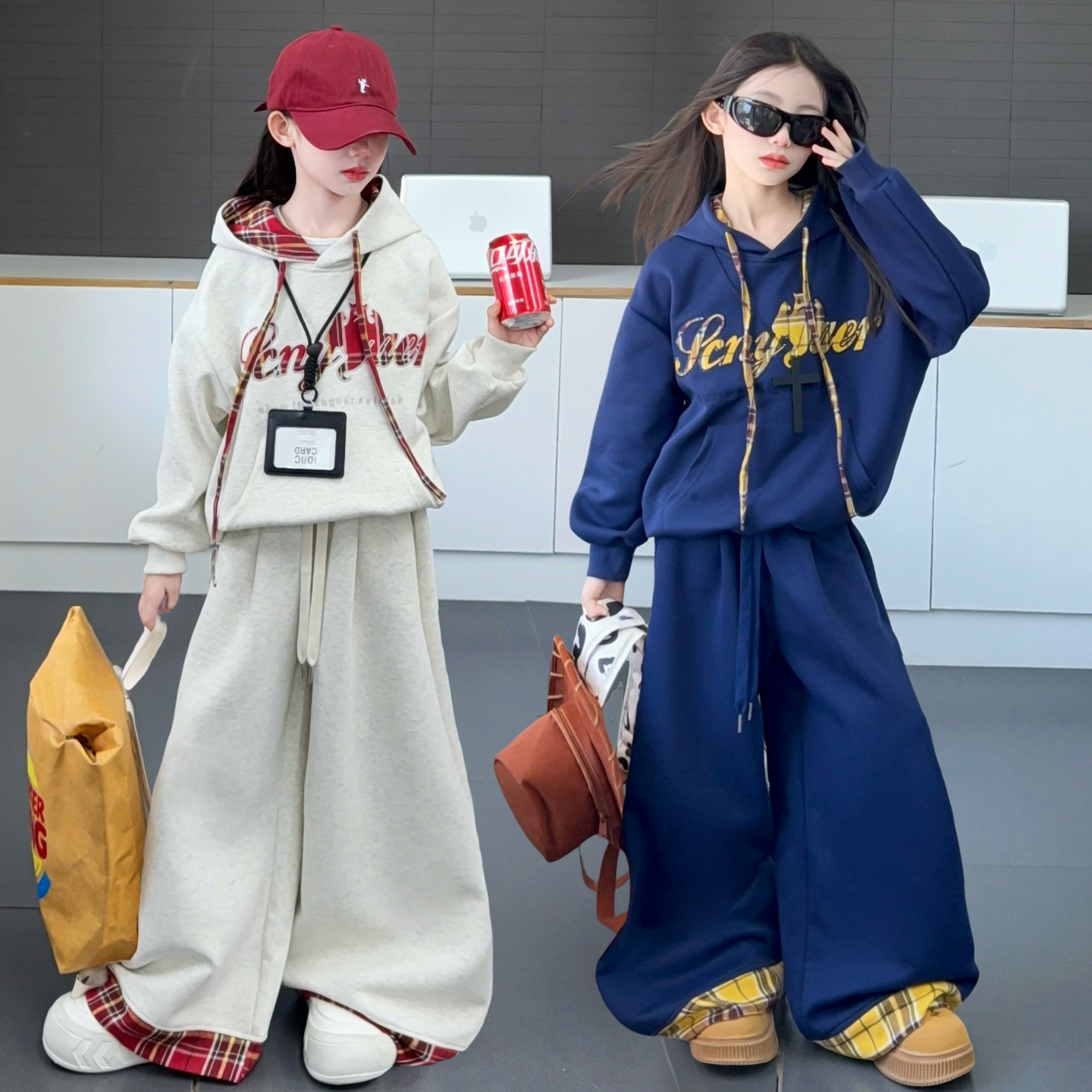 女童秋季套装2025新款儿童秋款洋气时髦卫衣卫裤两件套休闲时尚款