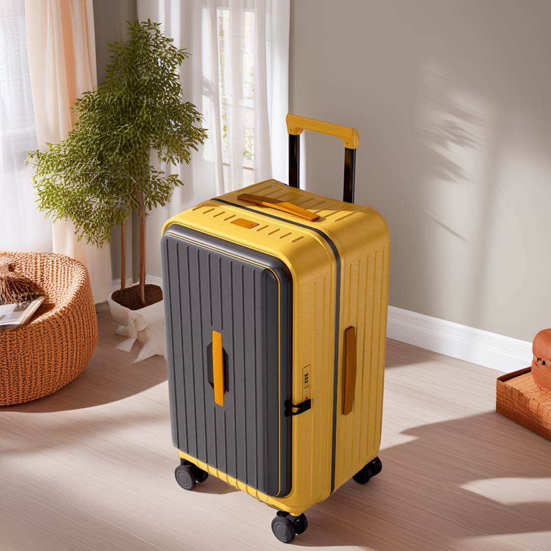 出口侧开盖轻便行李箱可扩展拉杆箱拉链24旅行箱20寸登机皮箱男女