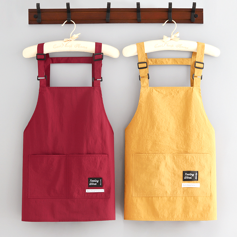 洋气防泼水围裙家用厨房耐磨做饭围腰女定制奶茶店工作服餐饮专用