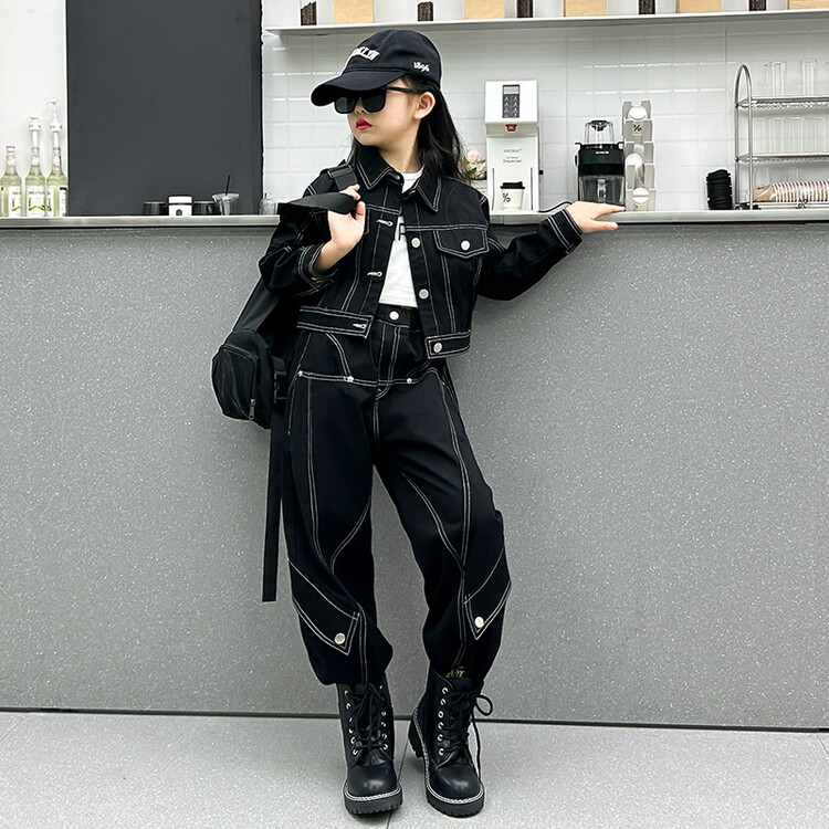 东东优选女童秋季套装2025新款儿童牛仔春秋款女孩大童时髦洋气童