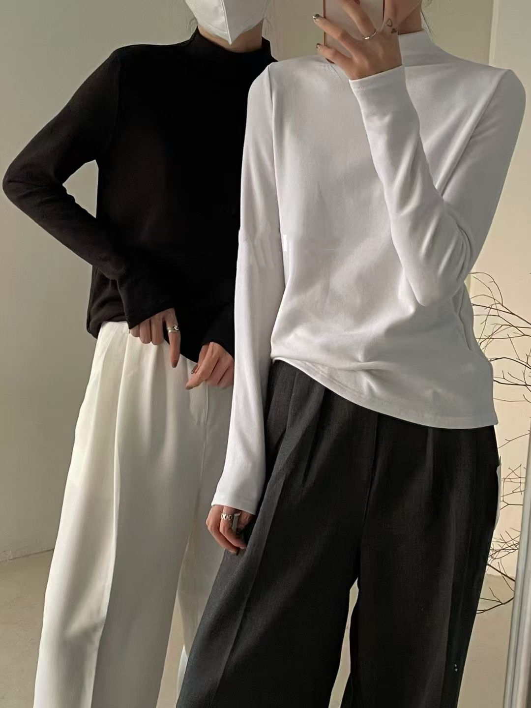 【秋冬新款】MT‘ 半高领精品羊绒磨毛打底衫’简约软糯内搭显瘦百搭