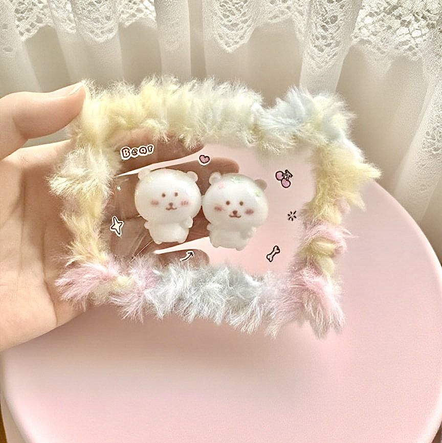 自嘲熊两小只带缝边食品级硅胶捏捏纯手工制作解压玩具挂件摆件