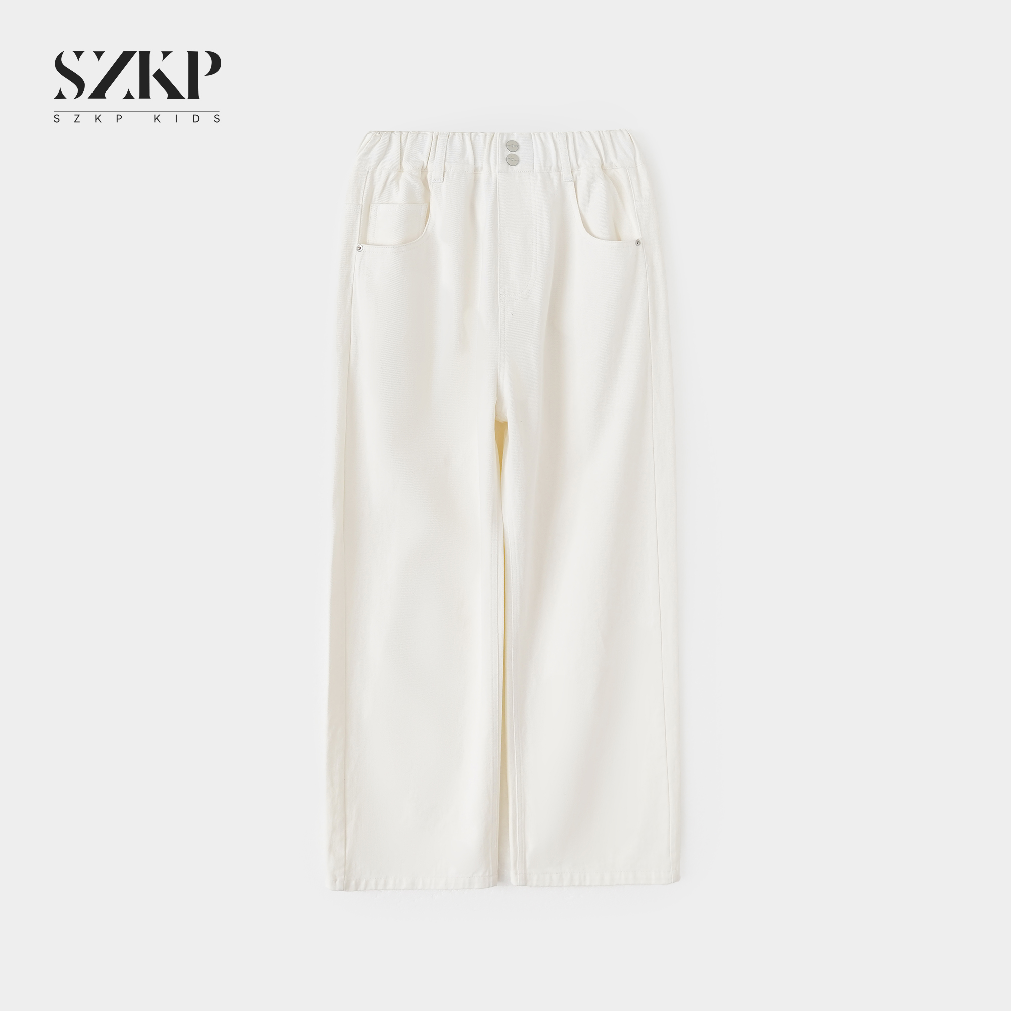 SZKP春季女童牛仔裤子中大童儿童简约百搭休闲直筒裤JMKC550368