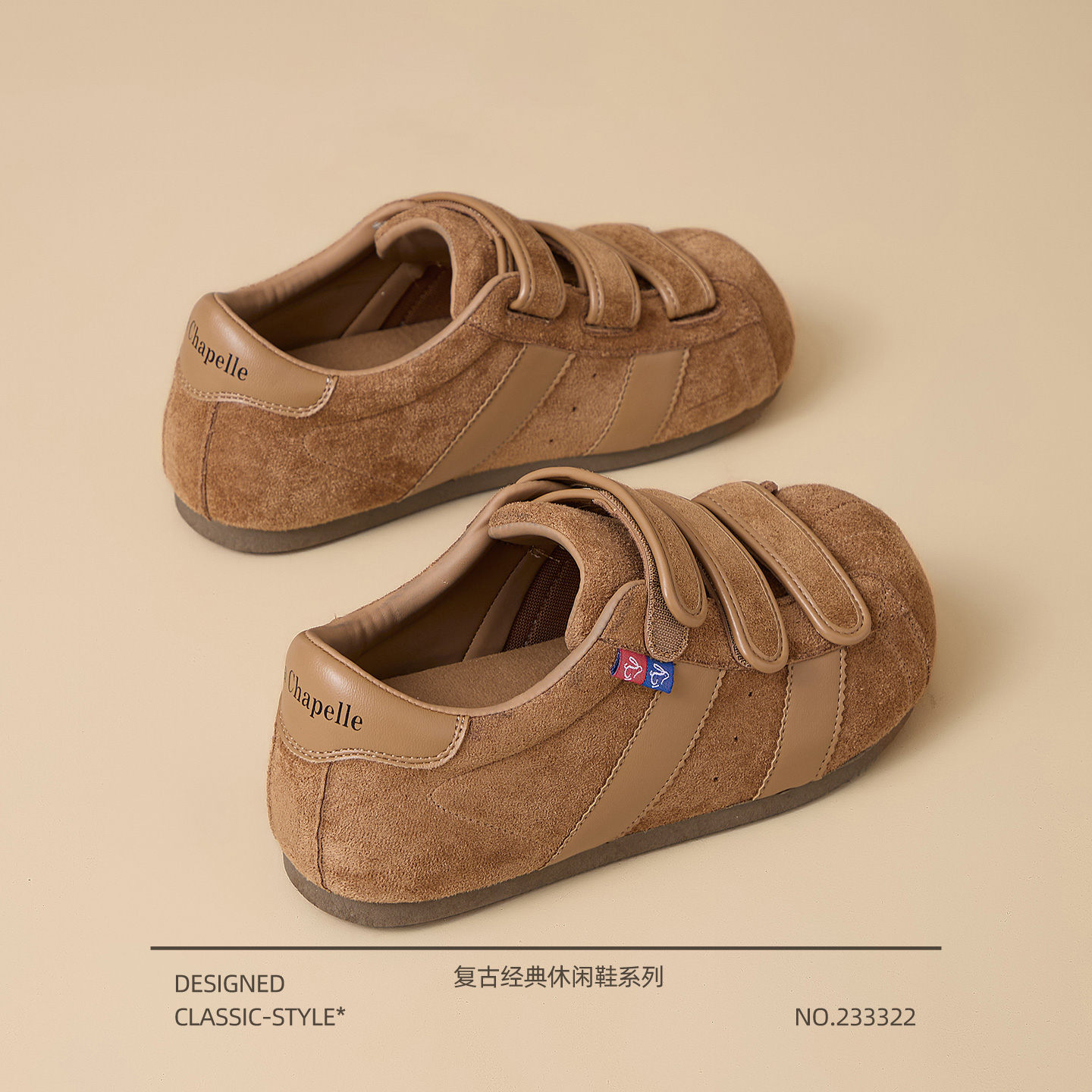 万福真皮软底轻便德训鞋女2025秋季新款魔术贴单鞋休闲百搭运动鞋