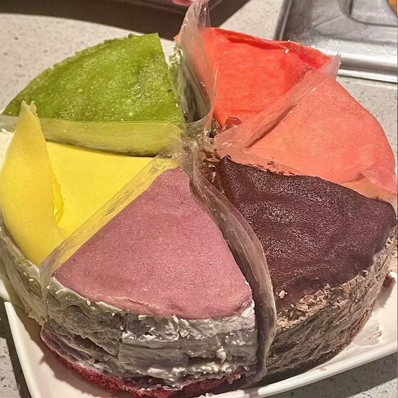 【六拼/四拼】彩虹六拼千层四拼千层蛋糕榴莲蛋糕爆浆下午茶点七夕