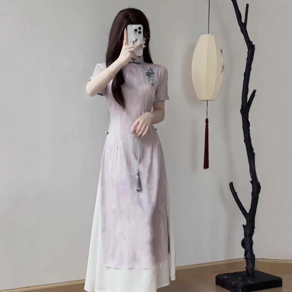 《重华》女款旗袍中国风2025显瘦奥黛新中式气质年轻款改良国风新款