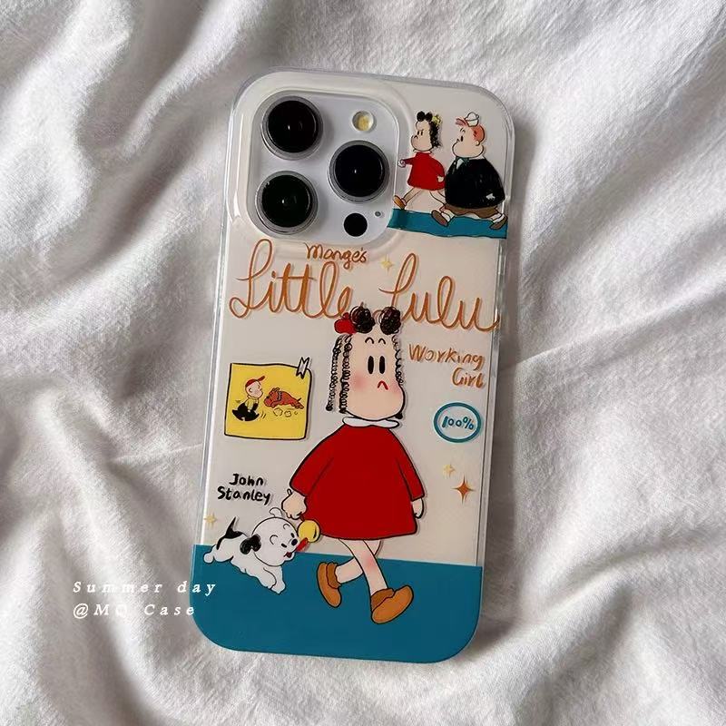 小狗露露托托插画适用苹果16promax手机壳15/14新款13卡通12女