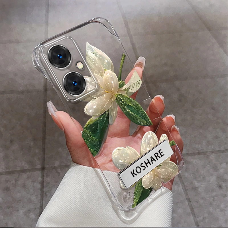 适用于华为麦芒20系列水晶花无边框支架手机壳