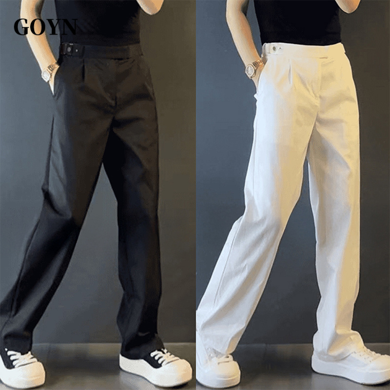 GOYN西装裤男款爆款2025新款夏季男士修身百搭潮流垂感直筒休闲裤