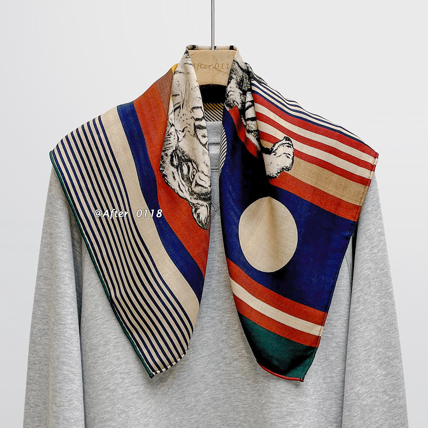 After【虎头虎脑】童趣几何桑蚕丝真丝绵羊毛丝巾围巾中方巾披肩女