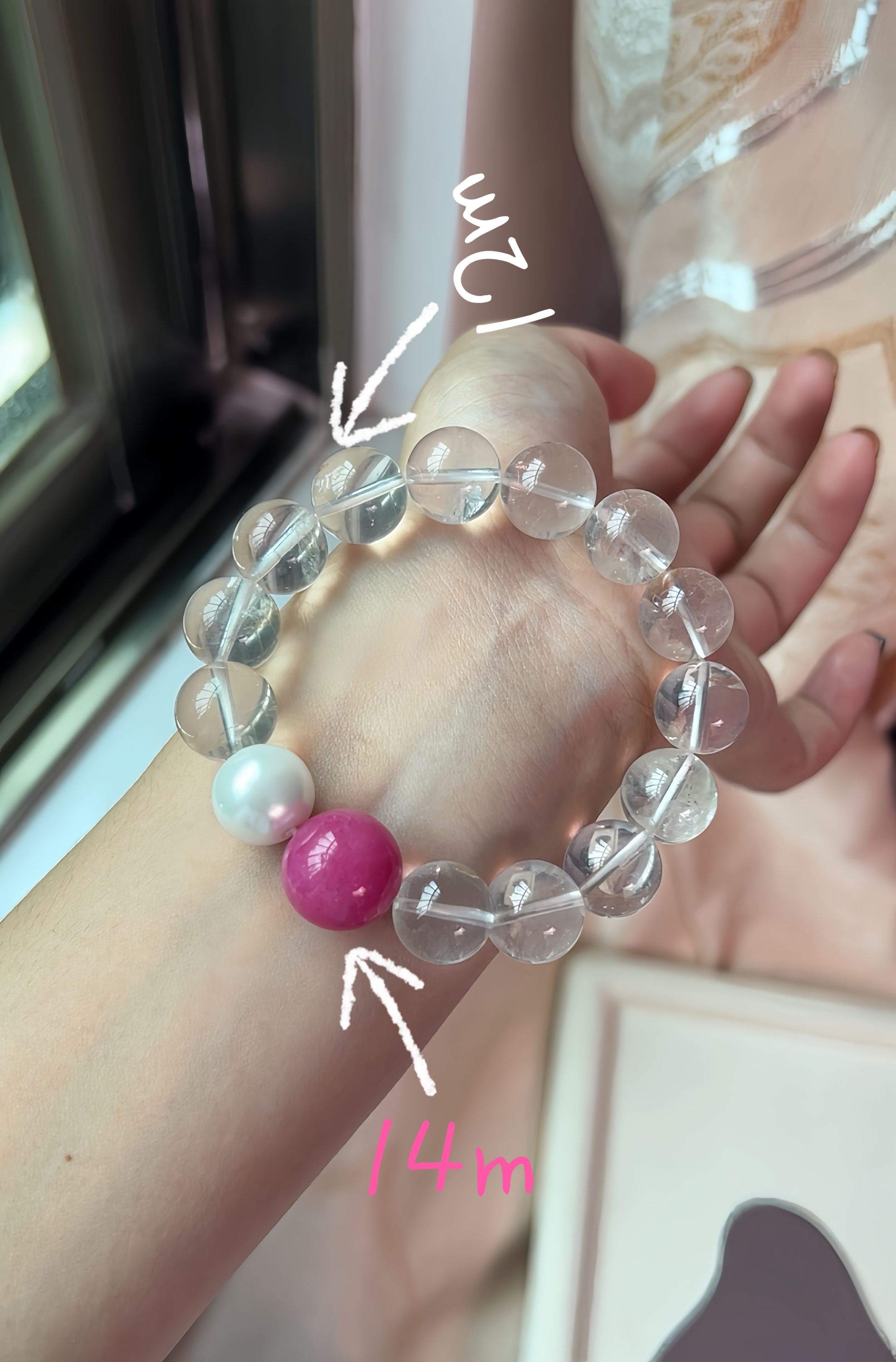 天然双A飘花白水晶蔷薇小众轻奢氛围感设计水晶手串