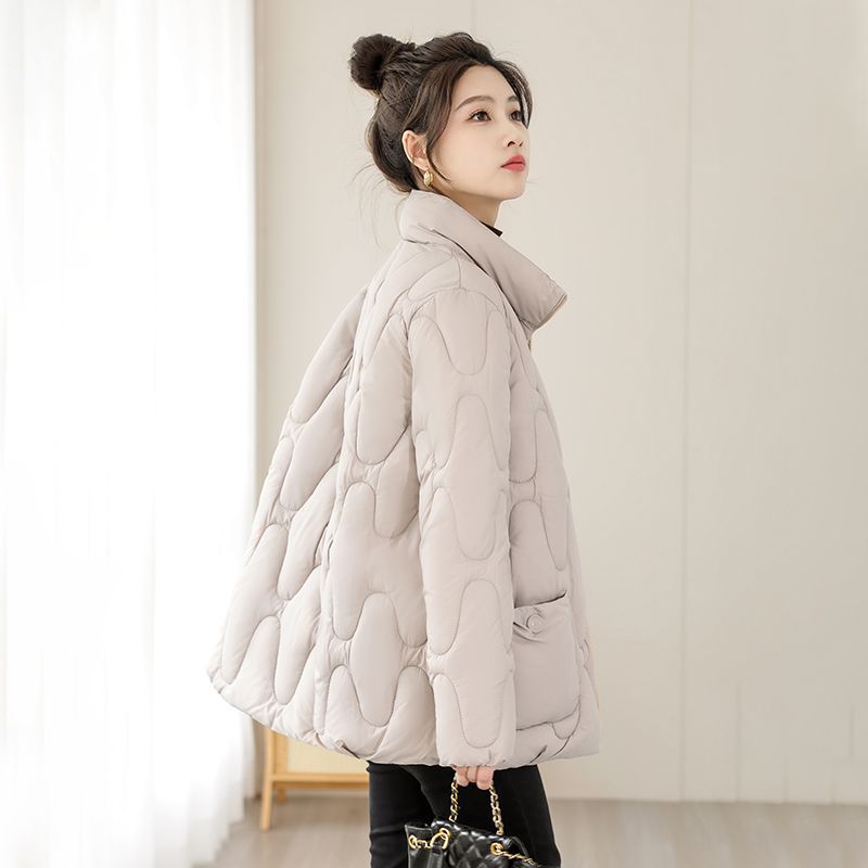 冬季羽绒棉服棉衣中长款棉袄宽松大码2025加厚新款韩版立领外套女