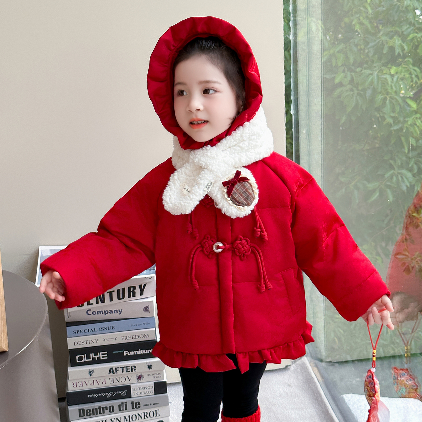 女童羽绒服儿童洋气新中式加厚棉服小女孩宝宝冬装2025新款夹克潮