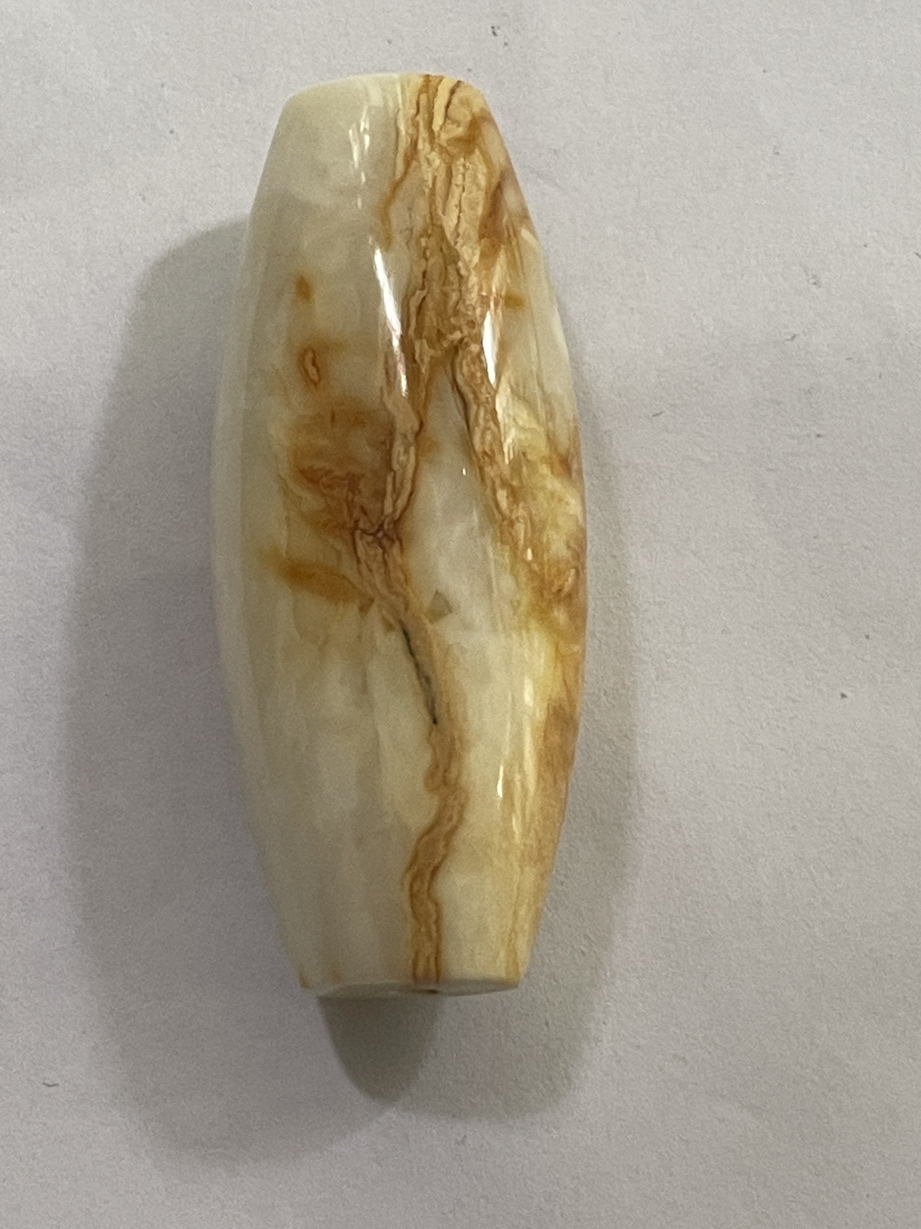 车挂沁色蜜蜡妖孽花纹珠长桶珠11.57g53.6/21.6/16.5㎜蜜蜡配饰