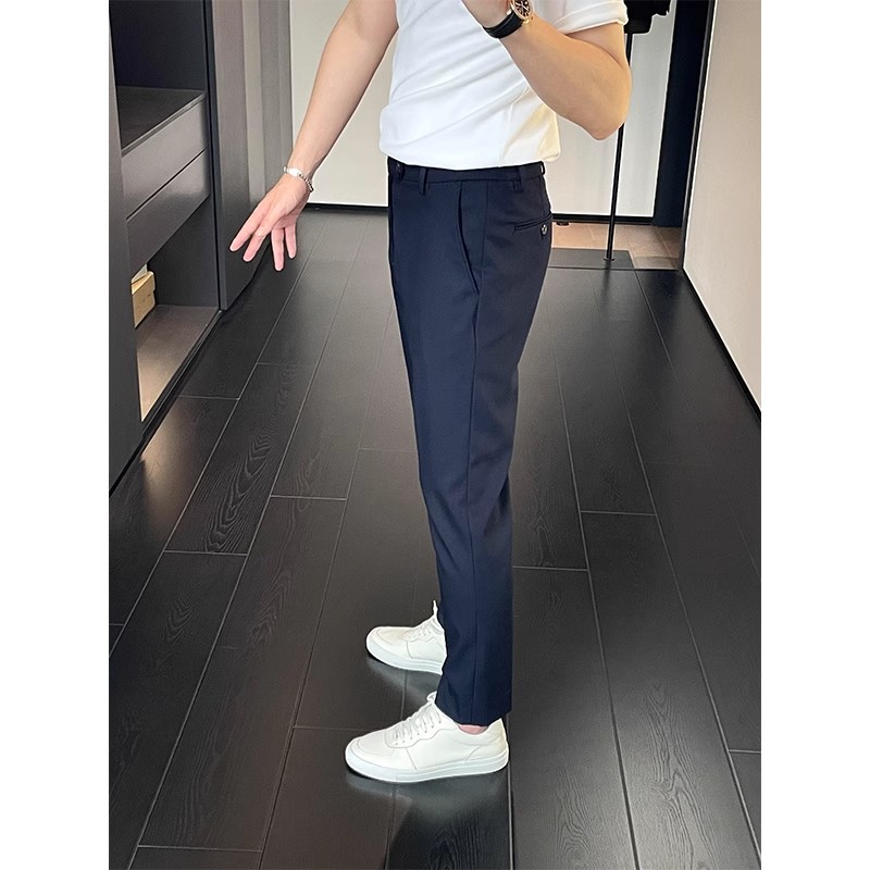 成熟稳重男装裤子高端商务休闲直筒西裤高级感通勤穿搭男士西装裤