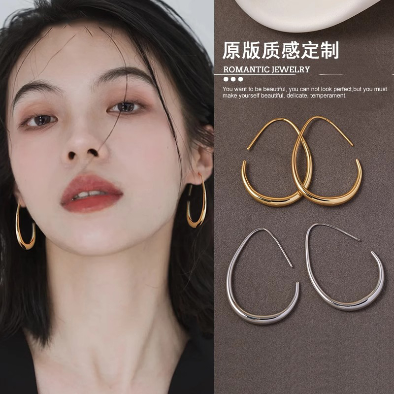 铜合金耳饰 金属水滴耳环女2025新款爆款高级感轻奢耳钉漂亮耳饰