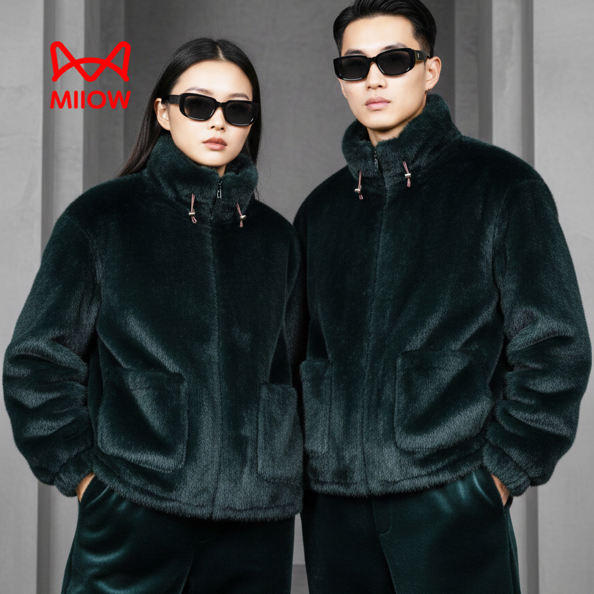 仿貂/MiiOW猫人加厚睡衣家居服情侣男女外穿套装秋冬季新款仿皮草