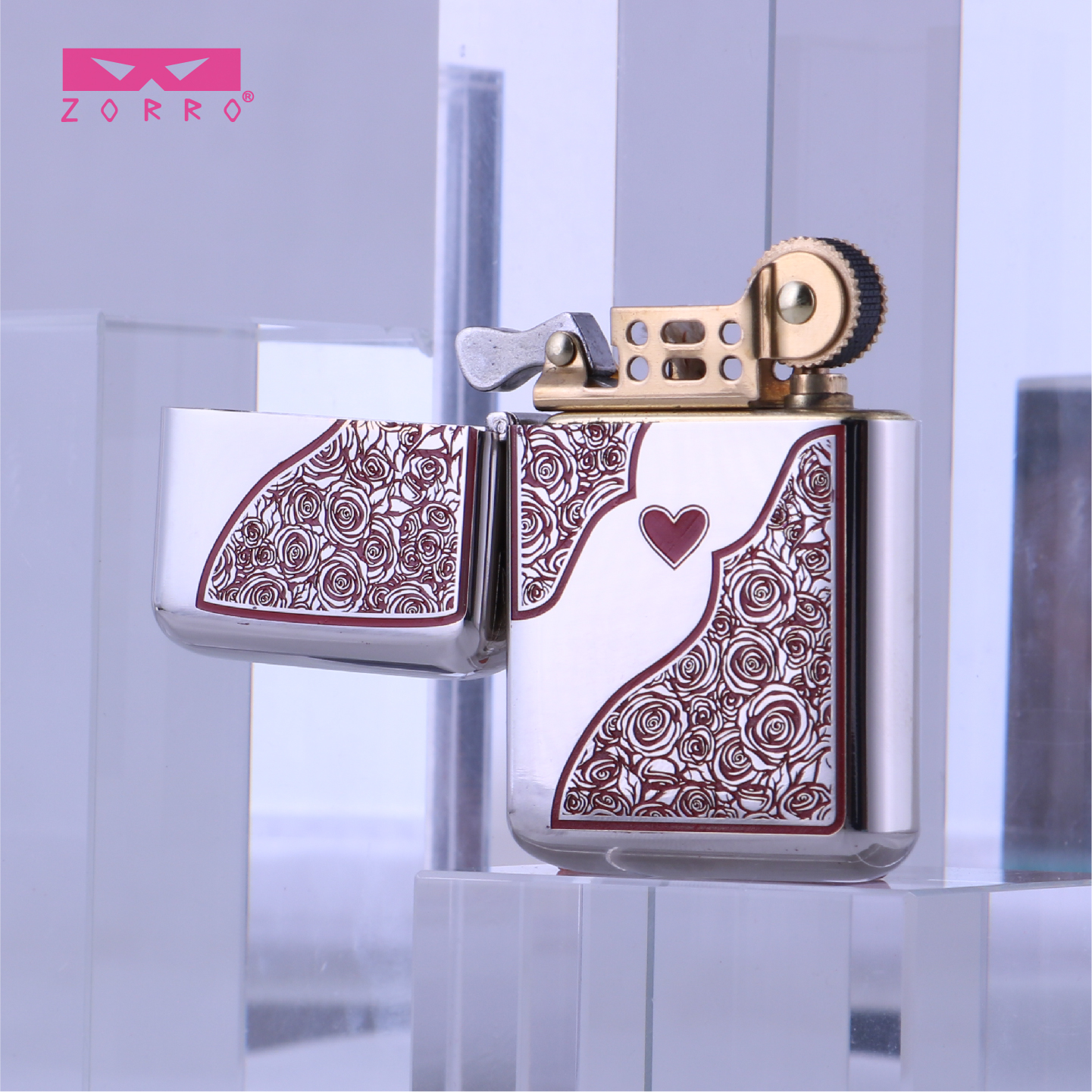2025新款佐罗Z790心跳玫瑰煤油打火机定位密封机芯铜火机男人礼物