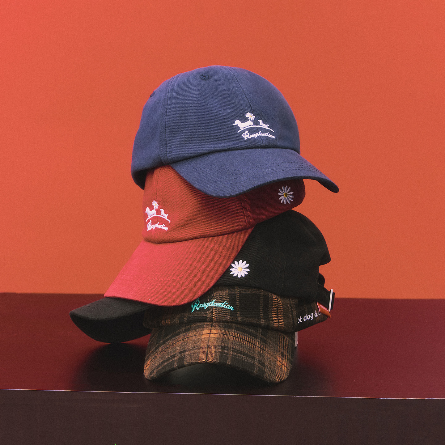 ROSYDOEDIAN圆圆的脑壳儿棒球帽休闲百搭复古印印花