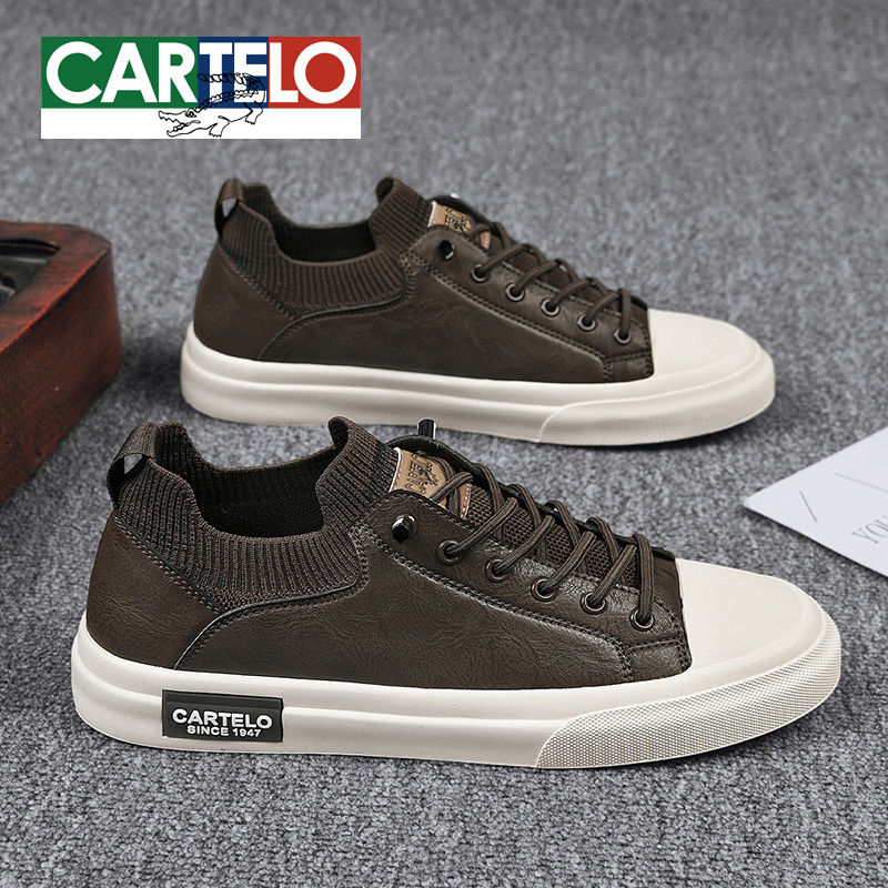 【秋冬新品】卡帝乐鳄鱼2025雅丹风休闲男鞋潮流时尚真皮板鞋男士鞋