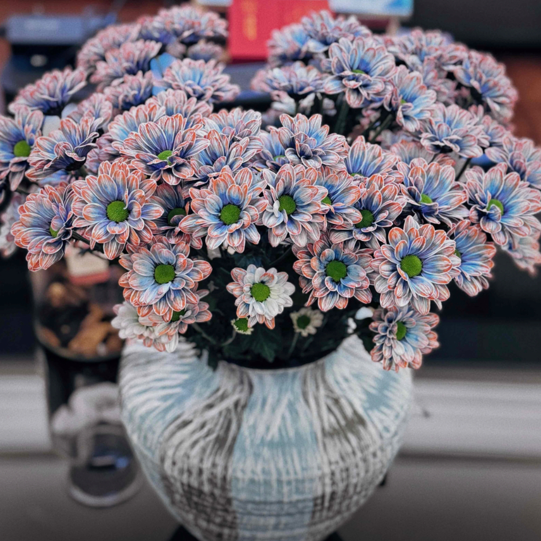 【思芹花卉|鲑鱼油画紫小菊】会变色花期长治愈吸色花材，顺丰包邮