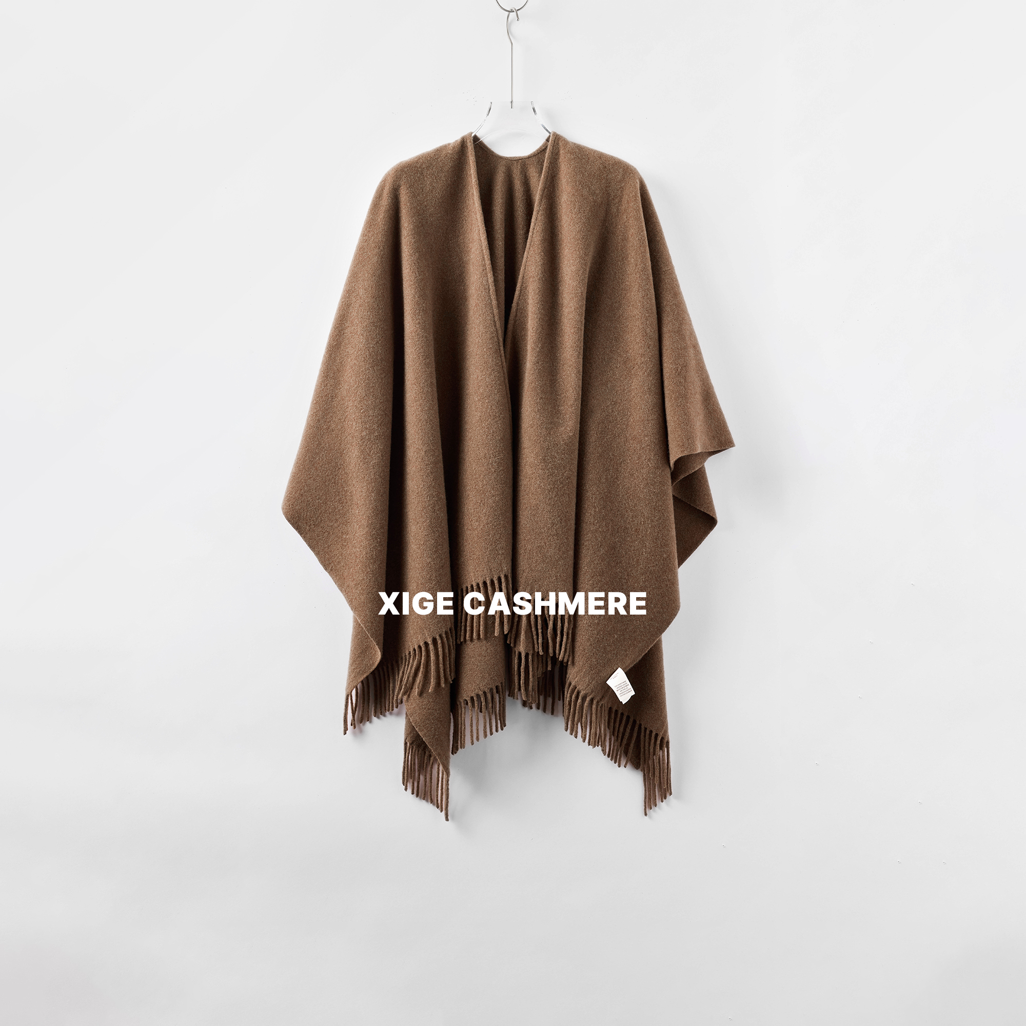 大师【飞机披肩】喜歌 100山羊绒秋冬女士流苏围巾 8257