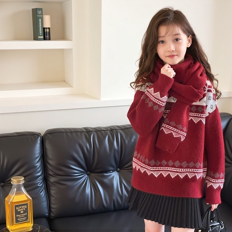 巴拉开门【商场同款】女童毛衣秋冬款2026新款儿童装针织衫上衣女