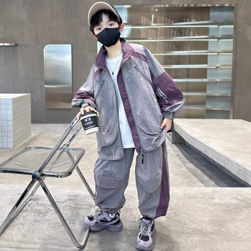 男童秋装运动套装春秋款2025新款儿童休闲衣服大童男孩秋季潮酷帅