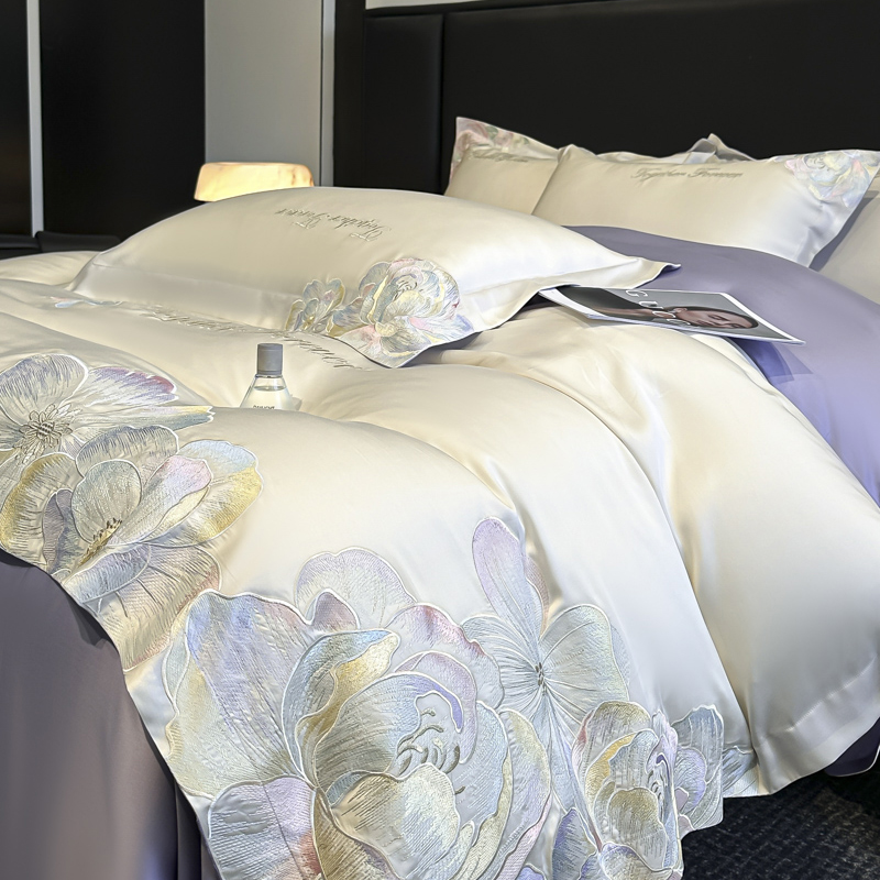 富安娜A类160支长绒棉四件套纯棉亲肤裸睡全棉床单被套床上三件套