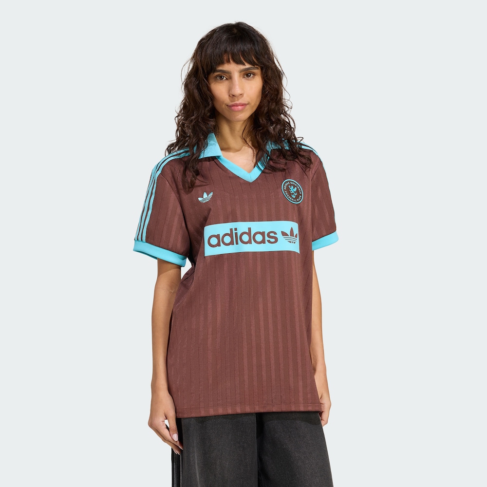 adidas Originals阿迪三叶草2025女子FOOTBALL针织短T恤JY3542
