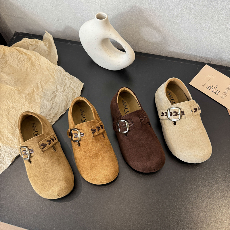 厚底内增高全包勃肯鞋一脚蹬单鞋女2025秋季新款乐福鞋舒适懒人鞋