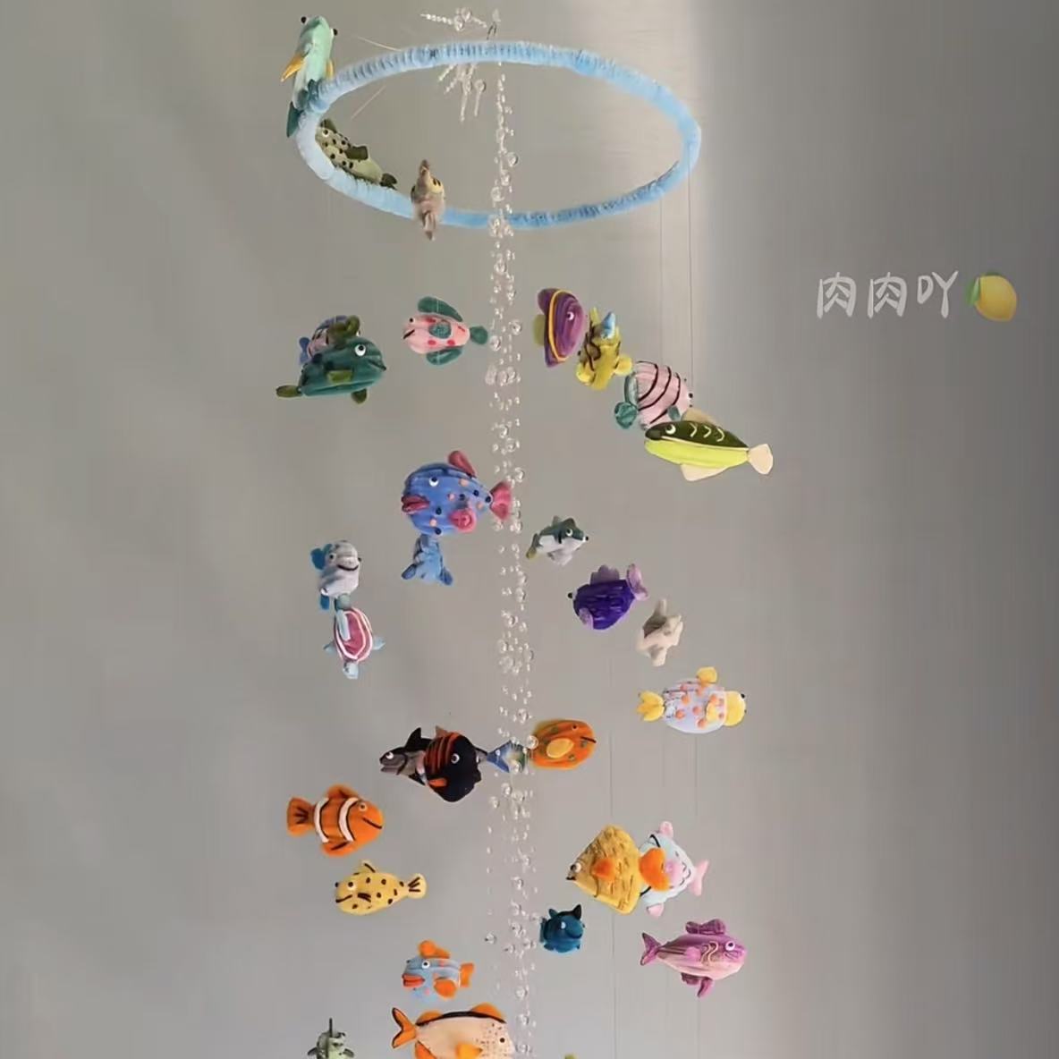 网红同款扭扭棒海洋小鱼风铃空中挂饰材料包手工diy送闺蜜朋友