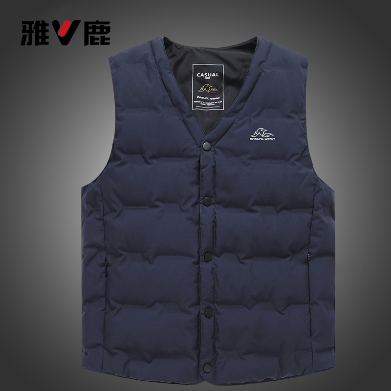 V/雅鹿羽绒马甲男士外穿2025秋冬新款背心加厚中老年男款马夹内胆