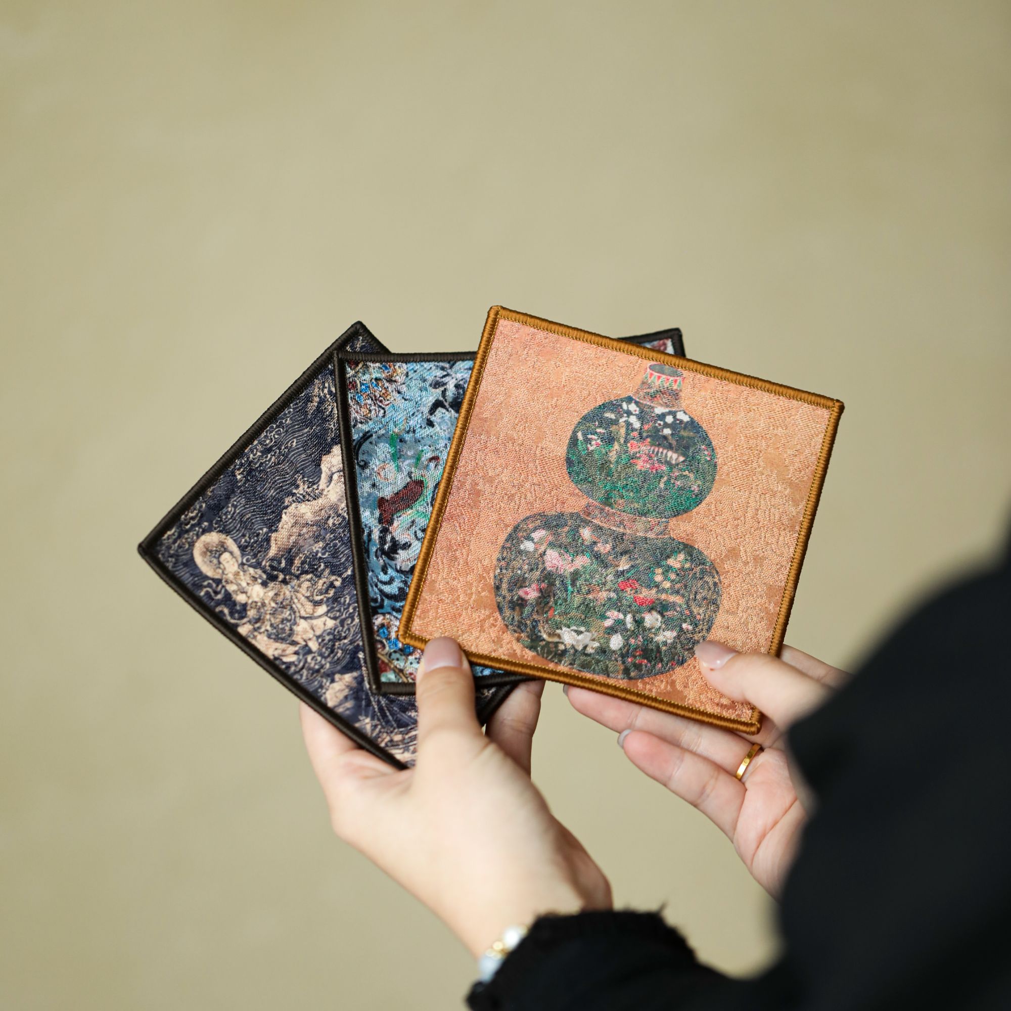 百垚手工丝绒布壶承垫古风防水文玩垫轻奢百搭家用茶道茶桌零配件