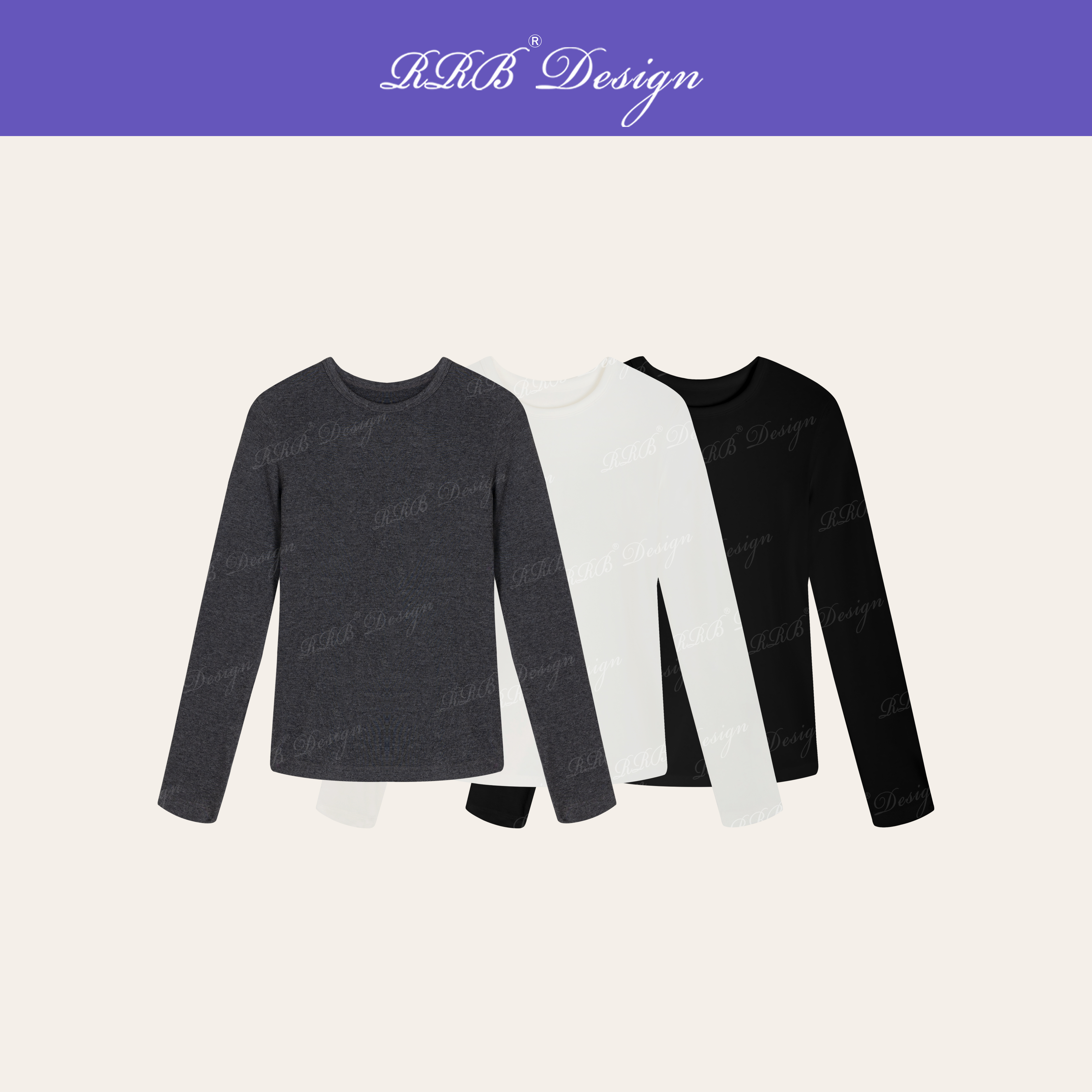 RRB Design「养肤T」定制面料羊绒珍珠粉纳米纤维长袖T