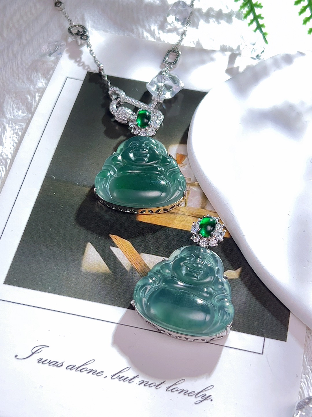 翡翠A货蓝水佛公大肚能容天下事笑佛冰胶润多样性发一件