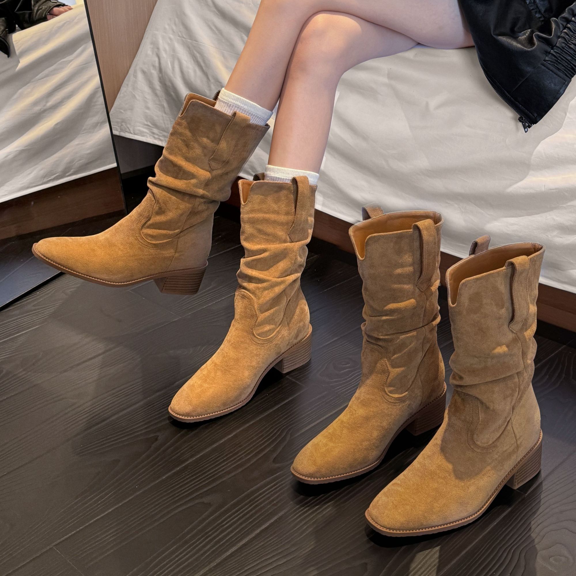 贾不假马丁靴女款2025新款夏季时尚复古百搭显瘦爆款超火勃肯靴子