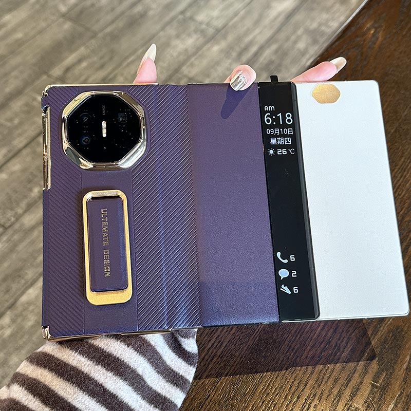 适用华为MateXTS三折叠防摔手机壳Matext智能视窗腕带支架手机壳