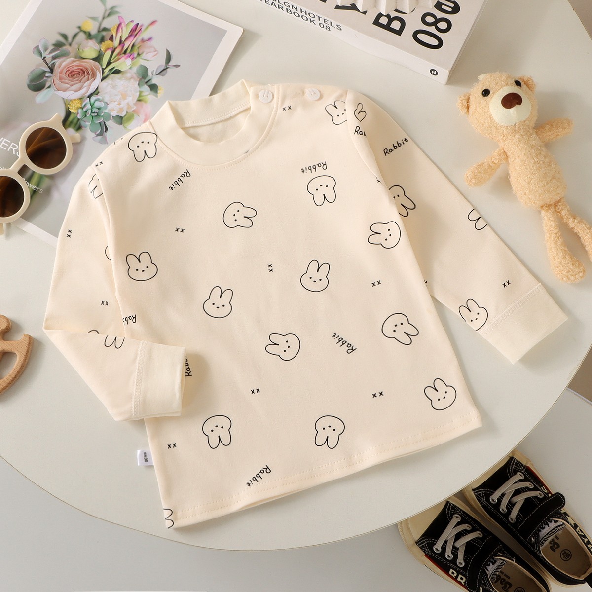 宝宝秋衣排湿吸汗上装童装秋季男童秋冬宝宝纯棉单件圆领女宝儿童