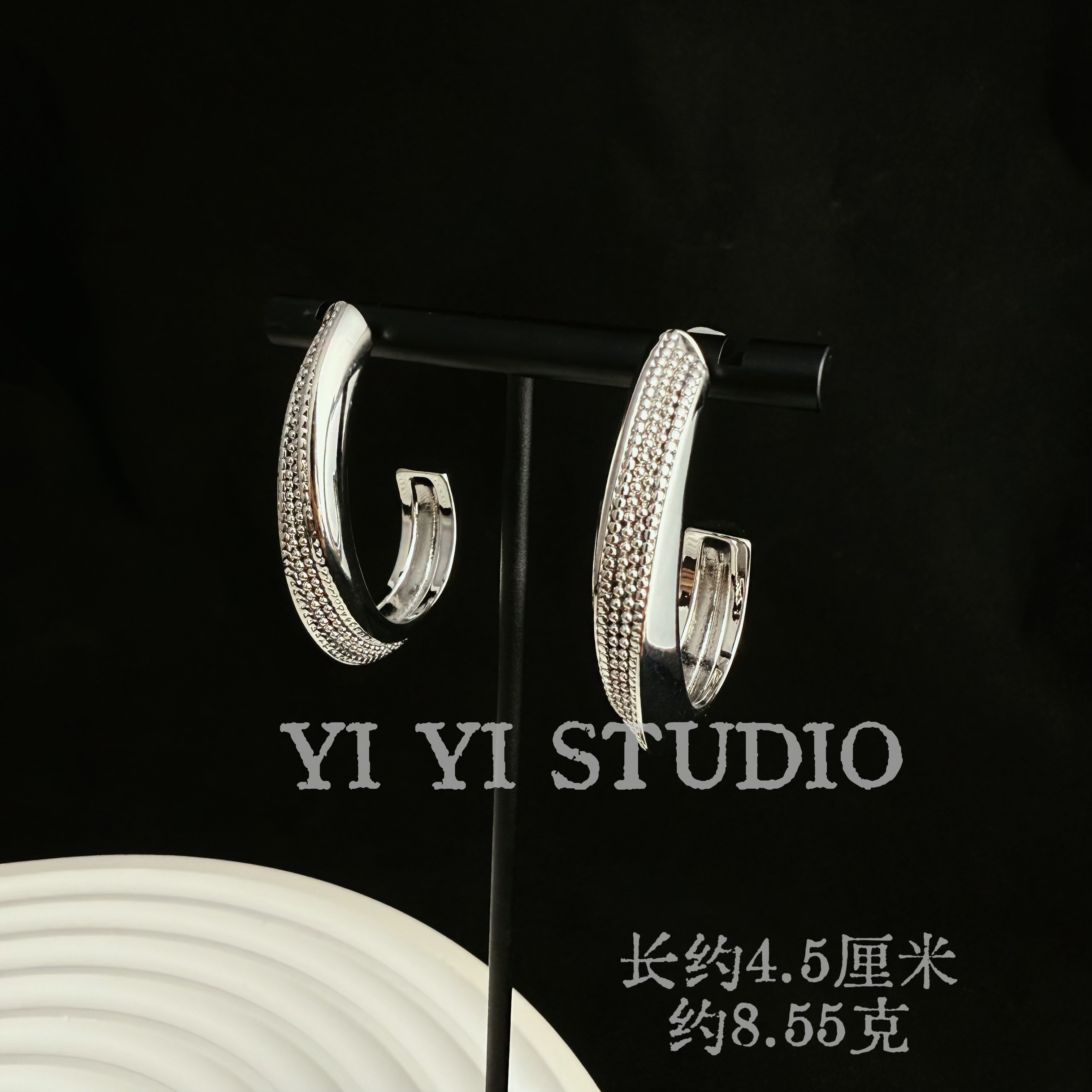 铜合金耳饰 小众设计时尚环绕C型女神耳环 气质高级