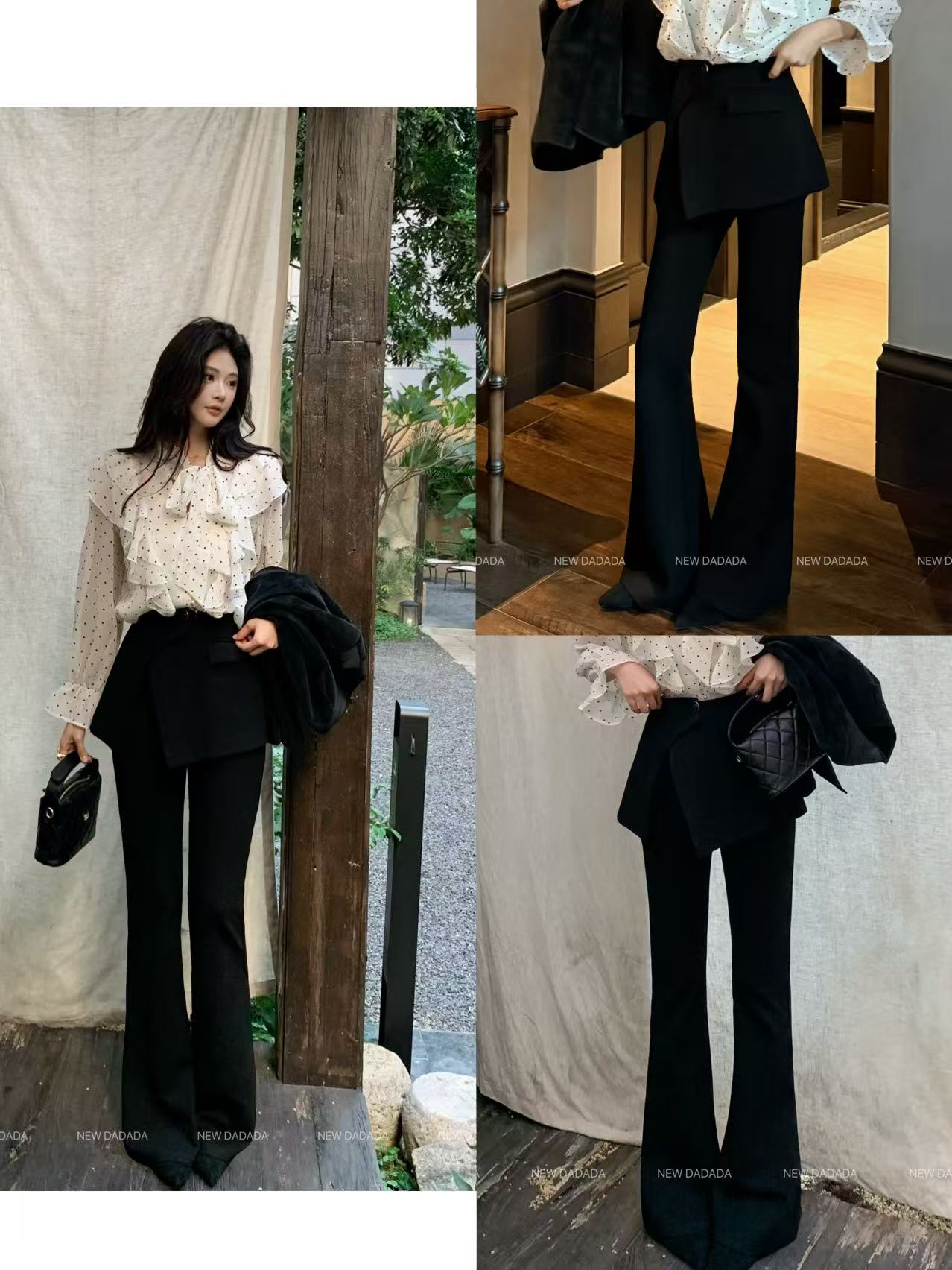 利达 NEW DADADA 秋季黑色显瘦通勤百搭舒适休闲裤子秋冬CDM2108