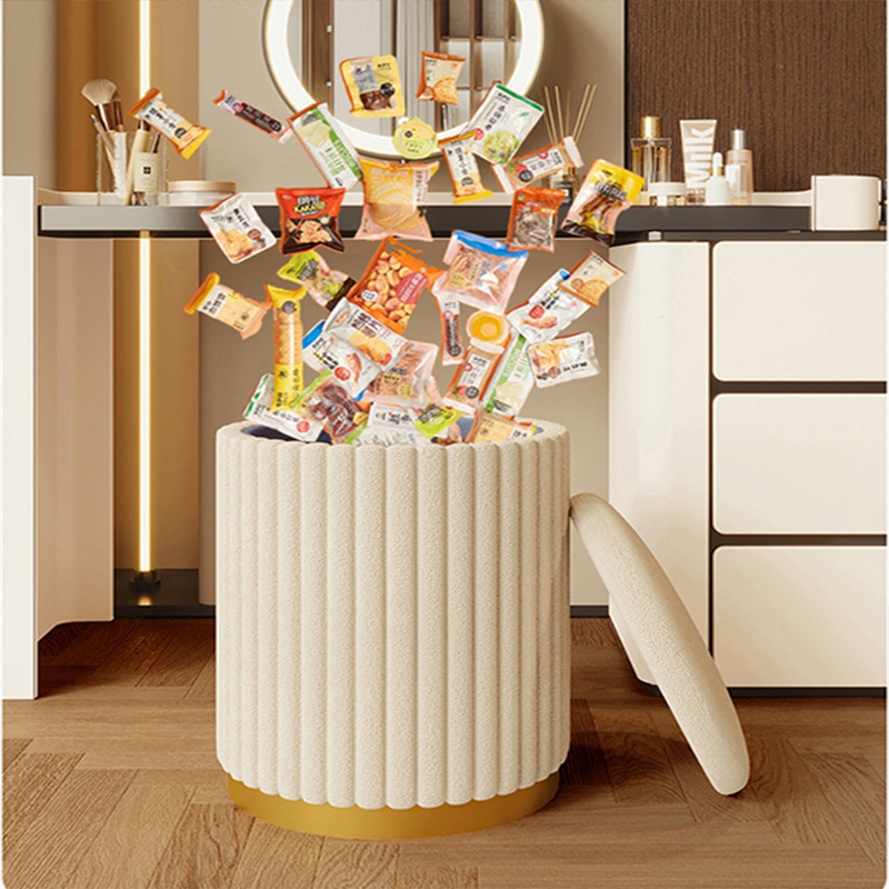 化妆凳ins网红圆凳卧室现代简约收纳储物化妆椅子矮凳梳妆台凳子