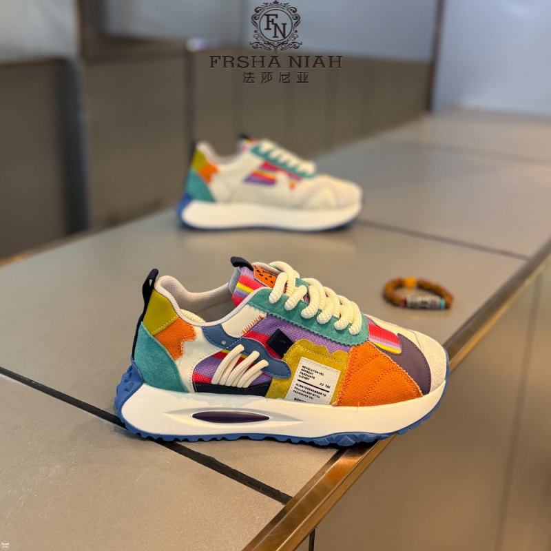 法莎尼亚男鞋老爹鞋潮款轻奢高级感时尚休闲百搭轻奢拼色款男士鞋