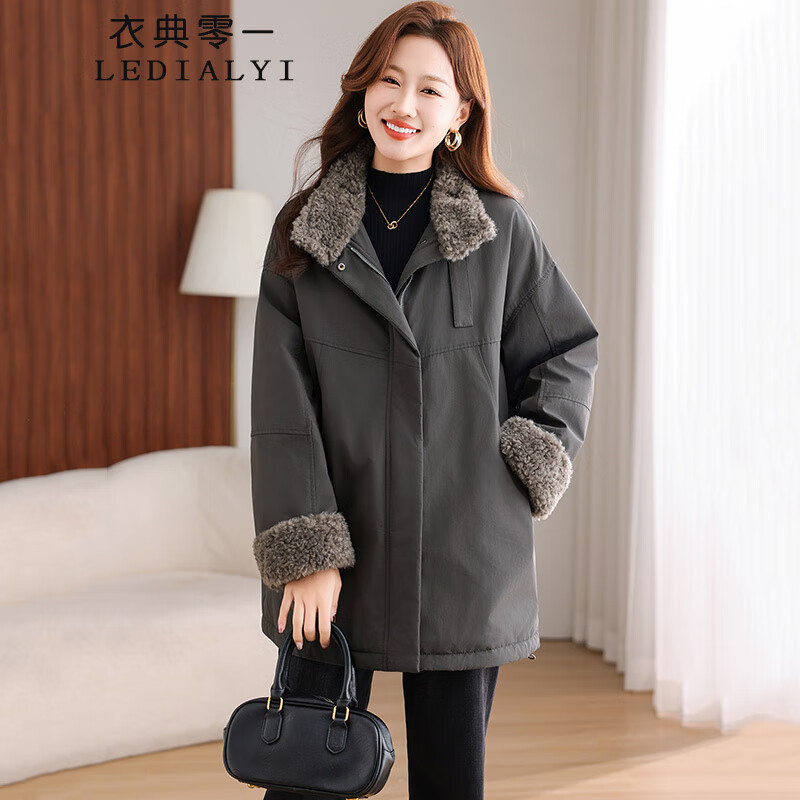 毛领羽绒服女中长款2025冬季新款宽松显瘦休闲百搭加厚白鸭绒外套