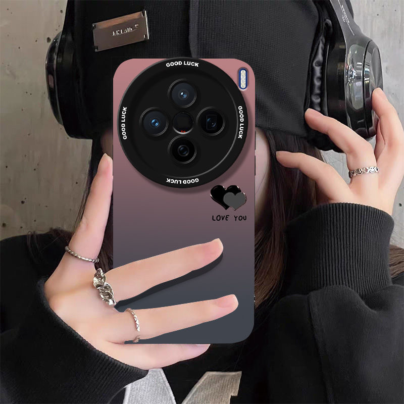 黑粉渐变适用vivox300pro手机壳x300防滑保护套x200ultra防摔防磨