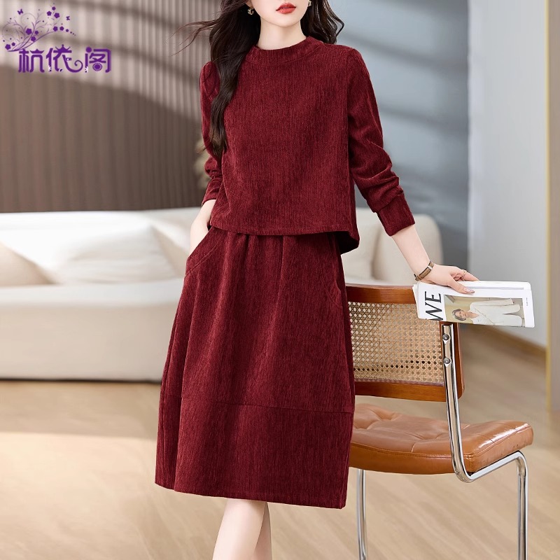 两件套连衣裙女装2025春秋季新款时尚洋气减龄套装裙子穿搭一整套