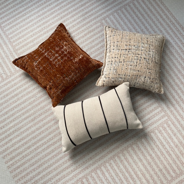 直排沙发劳伦斯《咖色组合系列》雪尼尔双面大抱枕沙发客厅睡觉靠背