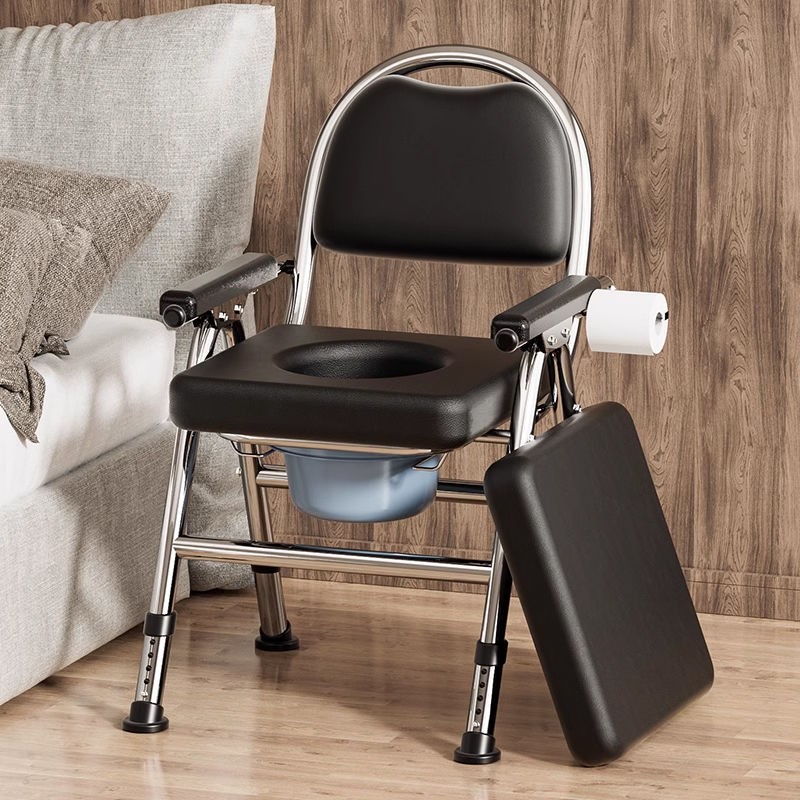 坐便器老人移动马桶病人上厕所神器不锈钢家用可折叠便携坐便椅凳