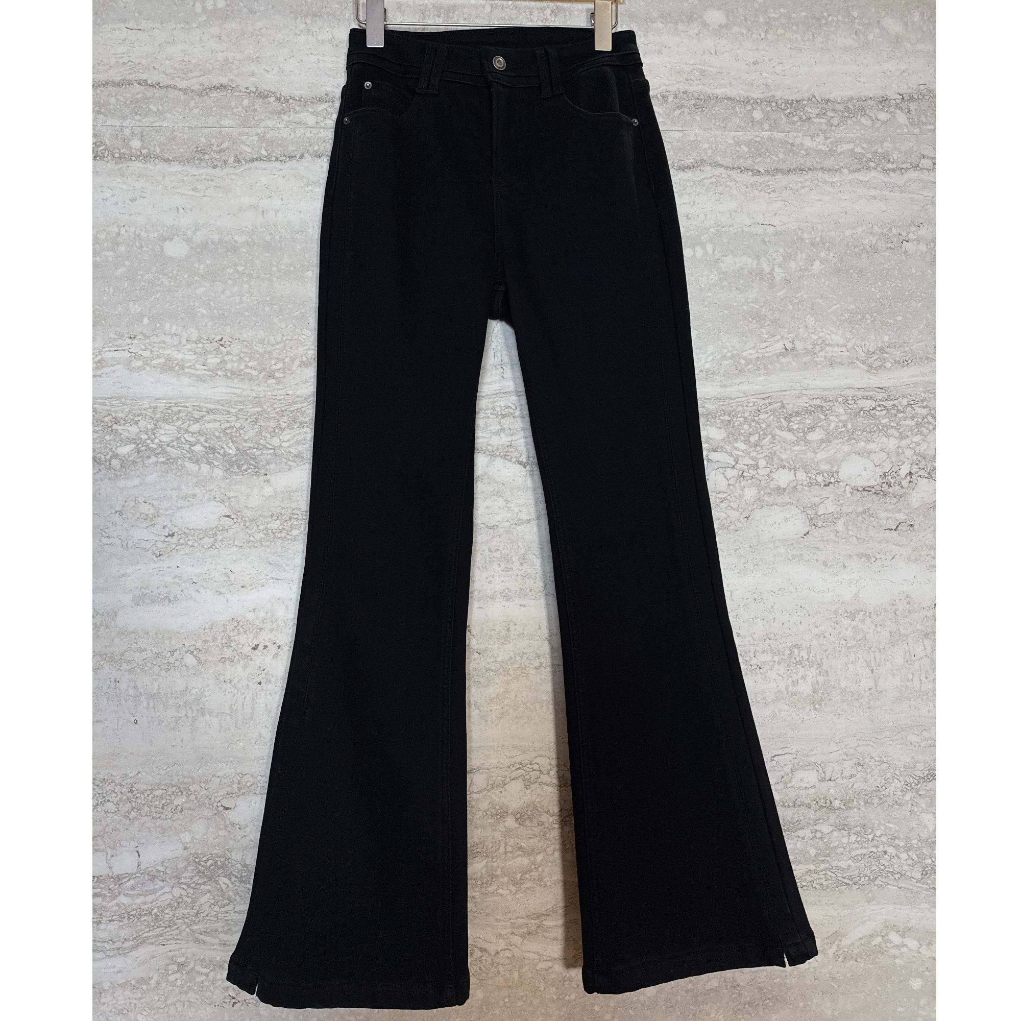 TANTAN 显瘦百搭休闲微喇冬季开叉牛仔裤4401