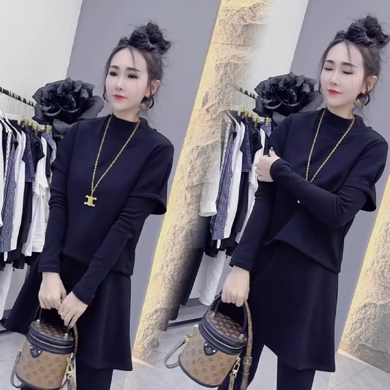 2025秋冬新款时尚显瘦气质网红高档套装女高级百搭宽松大码两件套